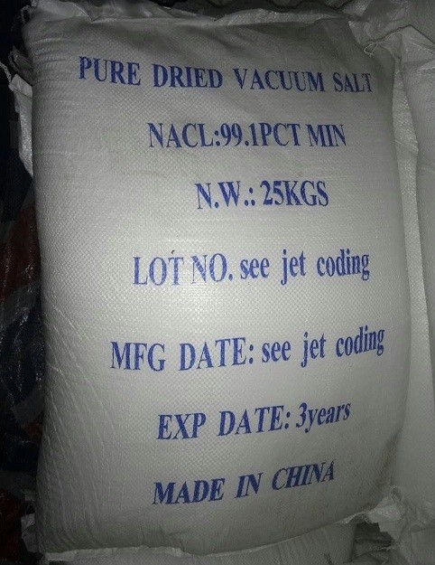 Sal secada pura comestible purificada 99,5% del vacío para el aditivo alimenticio/la sal de tabla